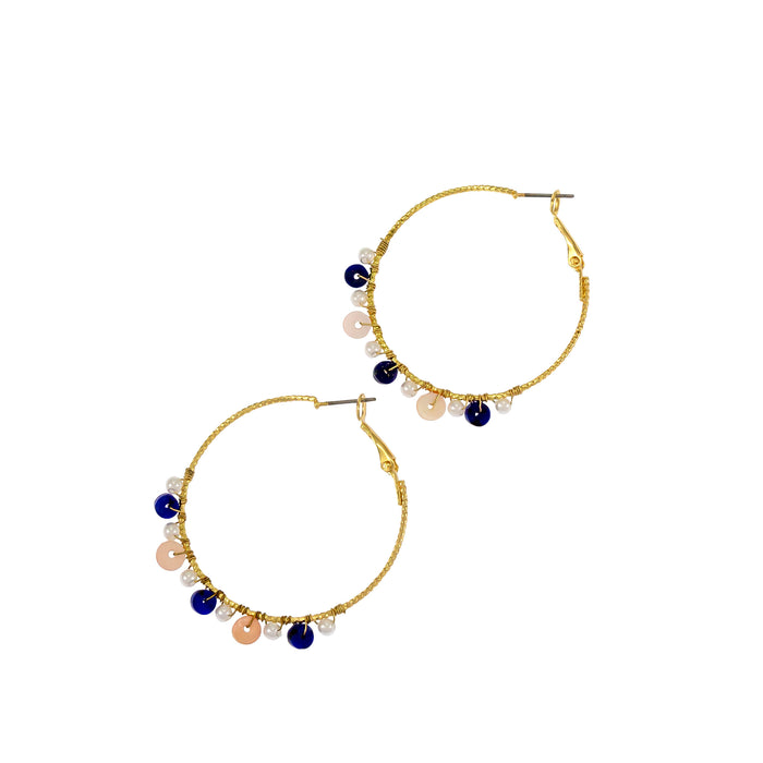 Dauplaise Jewelry - Beaded Hoop Earrings