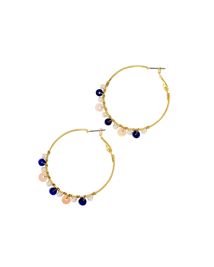 Dauplaise Jewelry - Beaded Hoop Earrings