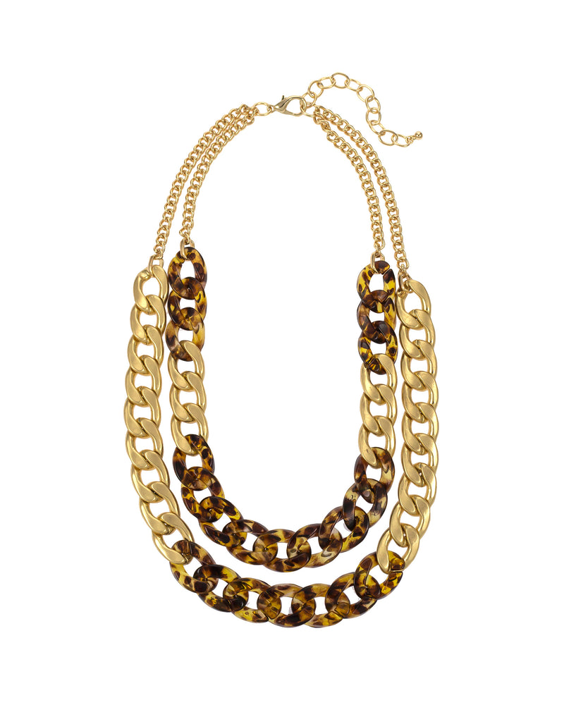 Dauplaise Jewelry - Tortoise-Print Necklace