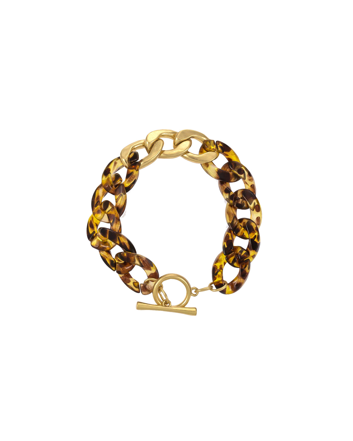 Dauplaise Jewelry - Tortoise-Print Link Bracelet