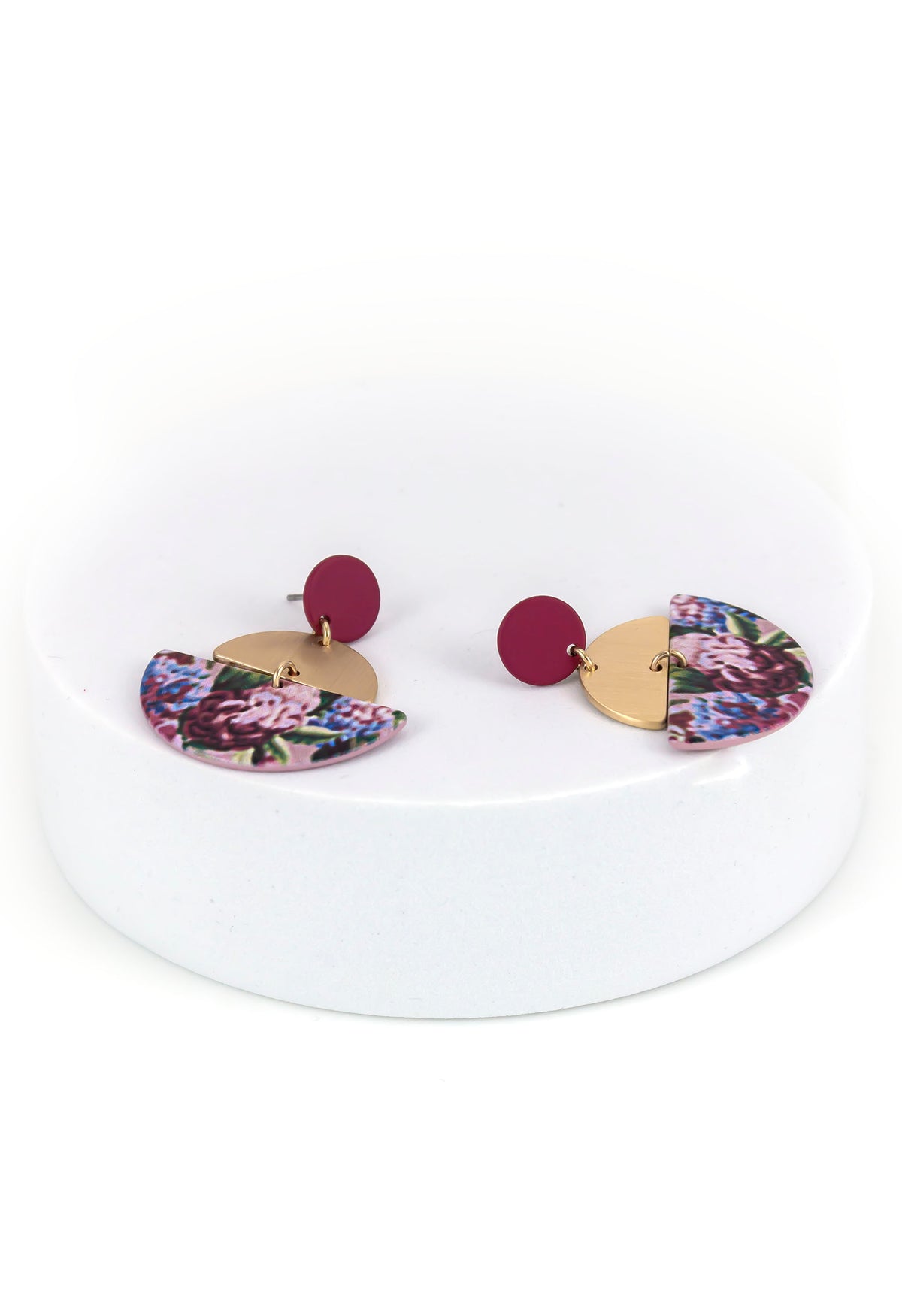 Laura Ashley Berry Multi Post Double Crescent Drop Earrings