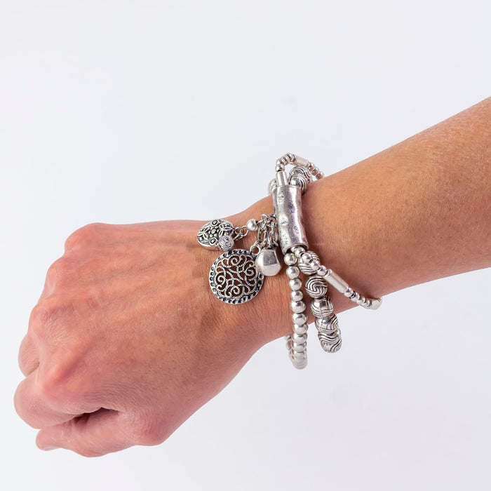 Ruby Rd. - The Silver Woven Bracelet Set