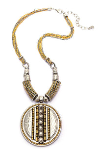 Ruby Rd. - Two-Tone Chain Reactive Pendant Necklace