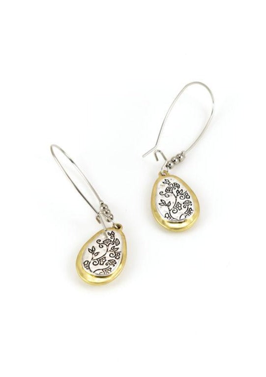 Ruby Rd. - Two-tone Floral Edged Earrings