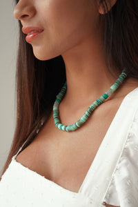 Dauplaise Jewelry - Adjustable Turquoise Shell Necklace