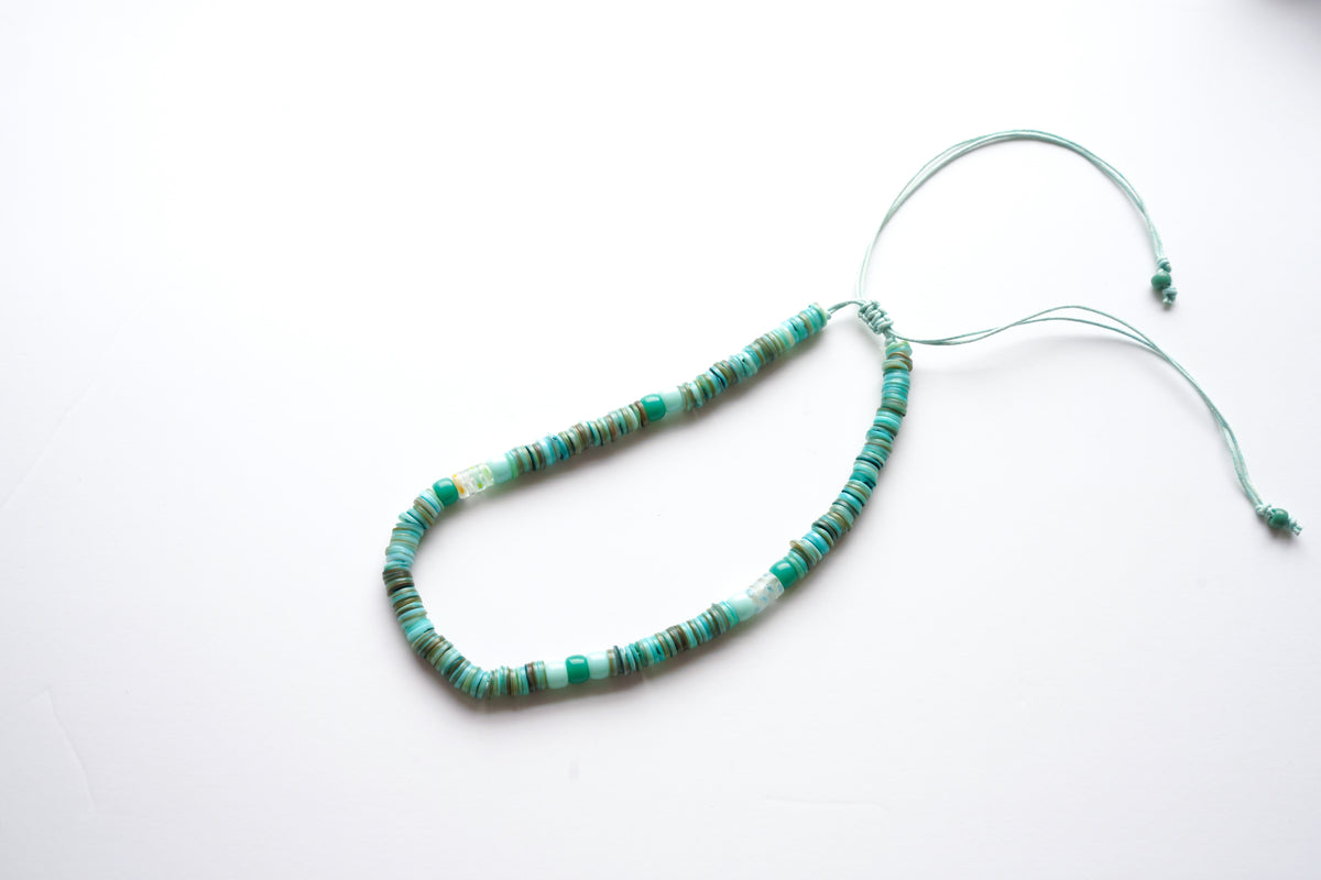 Dauplaise Jewelry - Adjustable Turquoise Shell Necklace