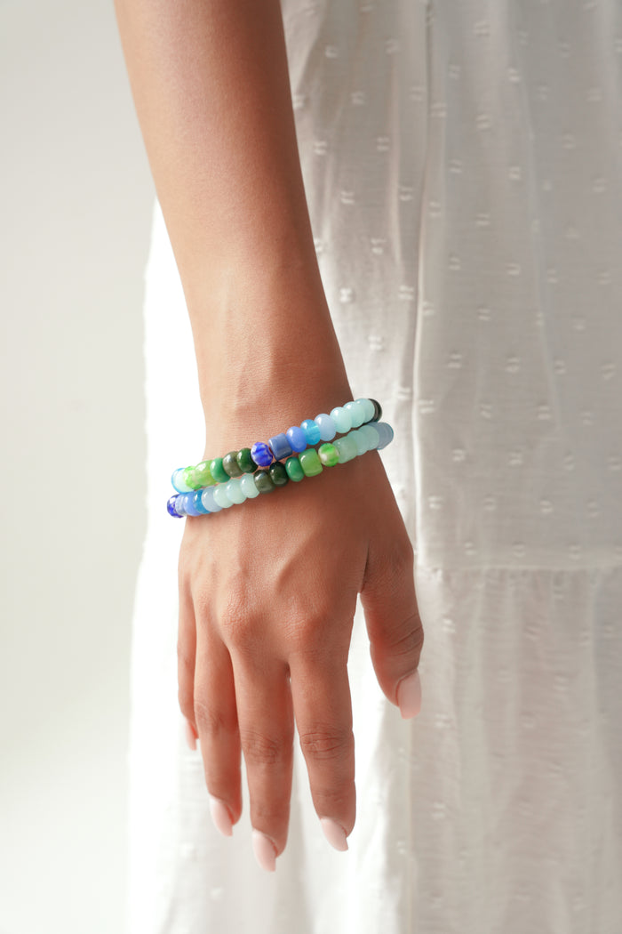 Dauplaise Jewelry Blue Tone Bracelet Set