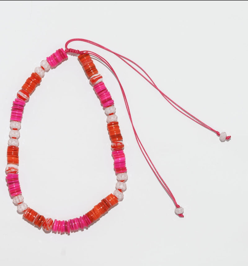 Dauplaise Jewelry Pink Adjustable Shell Necklace