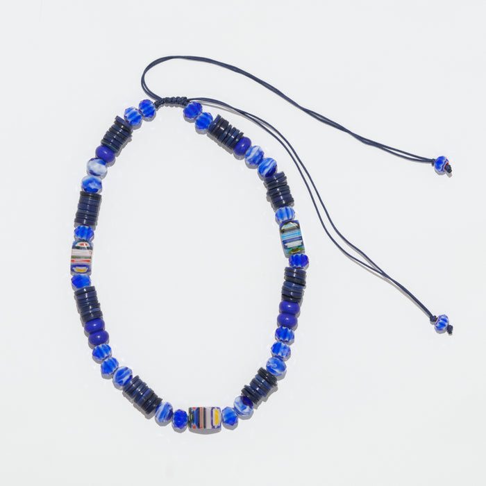 Dauplaise Jewelry - Adjustable Blue Shell Necklace