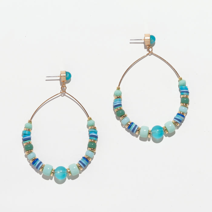 Dauplaise Jewelry - Glass Beaded Hoop Earrings