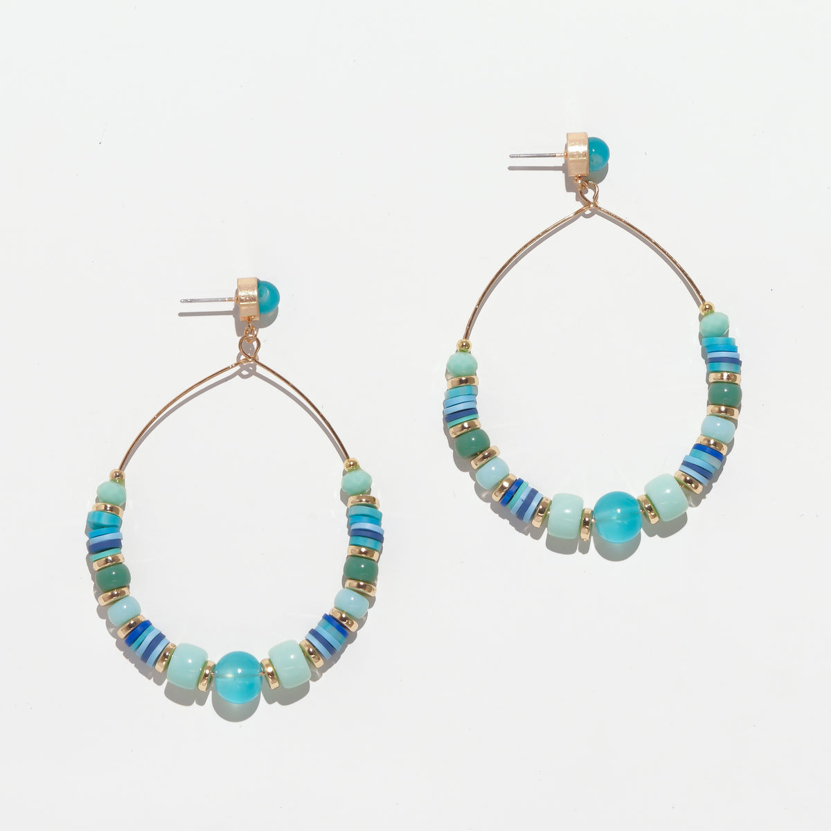 Dauplaise Jewelry Glass Beaded Hoop Earrings