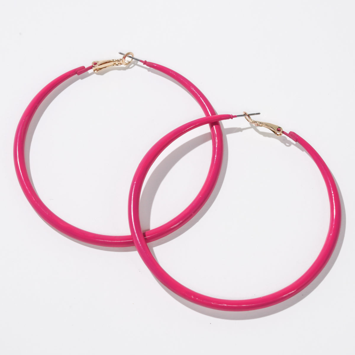 Dauplaise Jewelry Fuchsia Enameled Hoop Earring