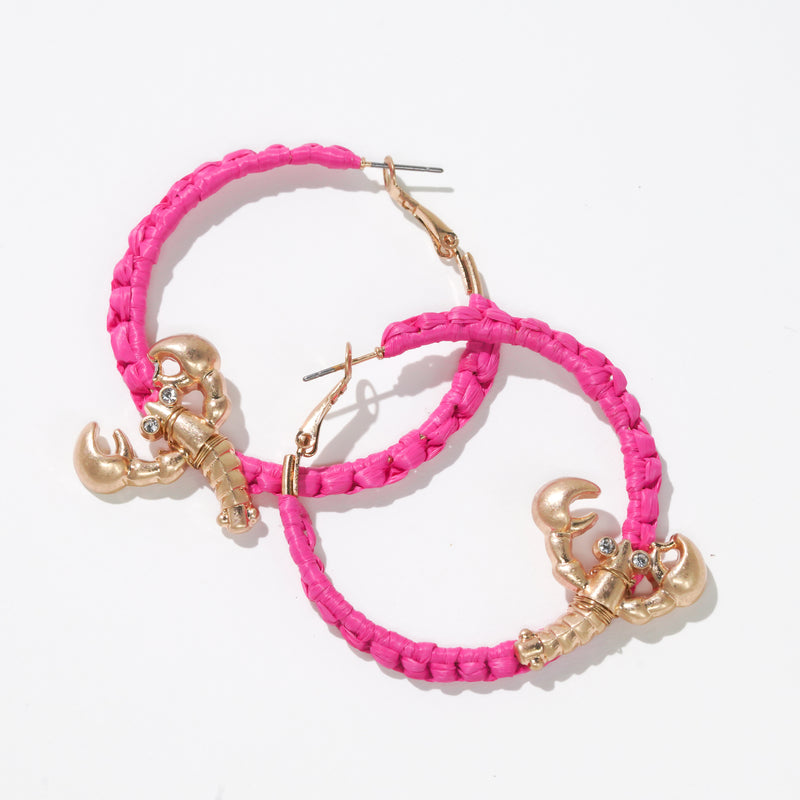 Dauplaise Jewelry Lobster Hoop Earrings